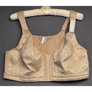 Lemorosy Full Cup Minimizer 44D Wireless Bra Netral Front Fasten Supportive NEW